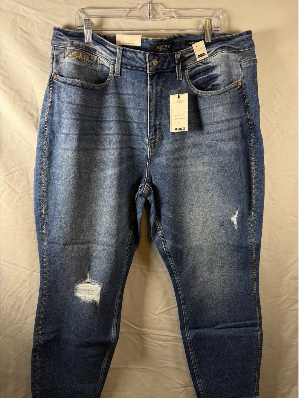 Judy Blue High Waist Boyfriend Jeans 22W Light Blue Denim